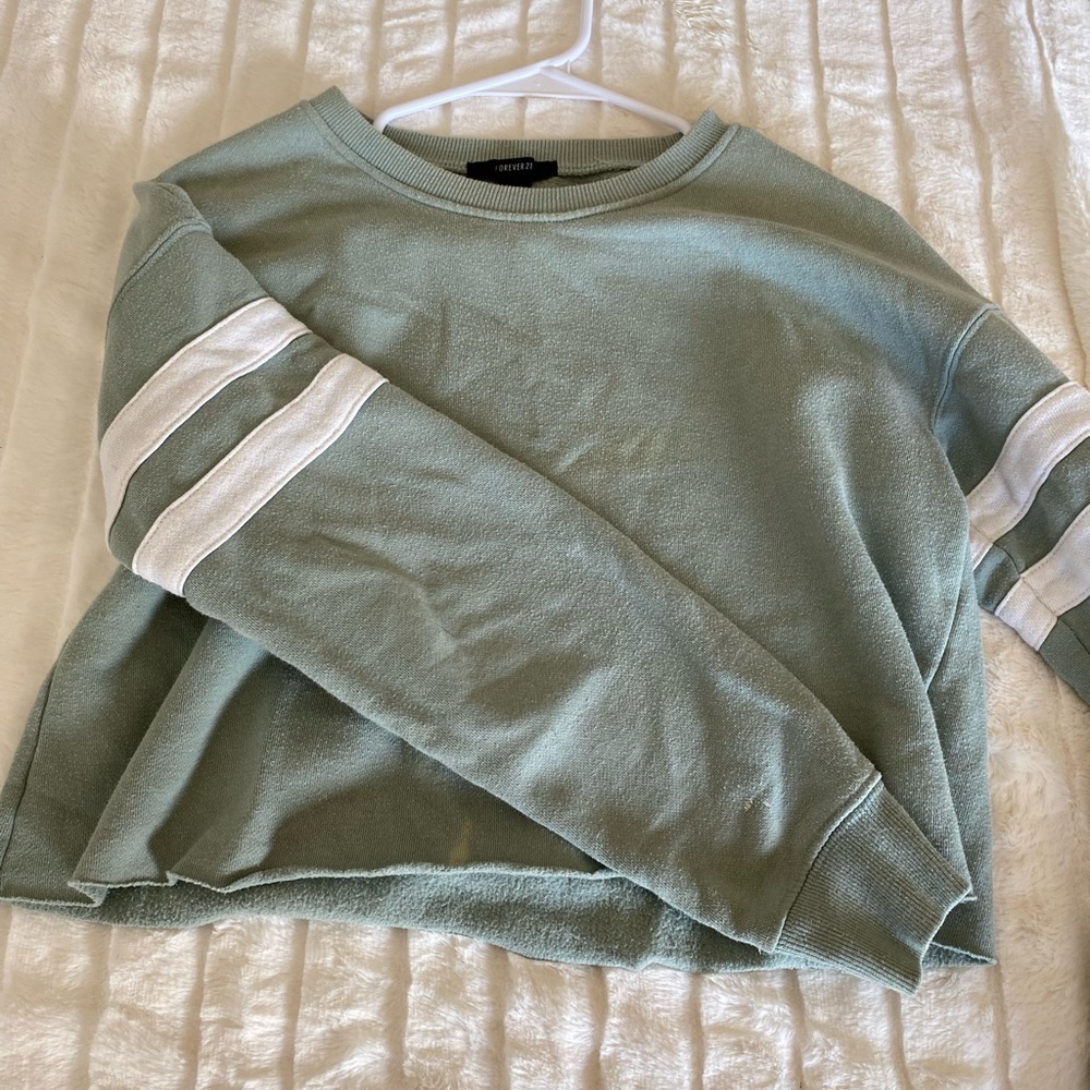 Mint Green Cropped Sweatshirt